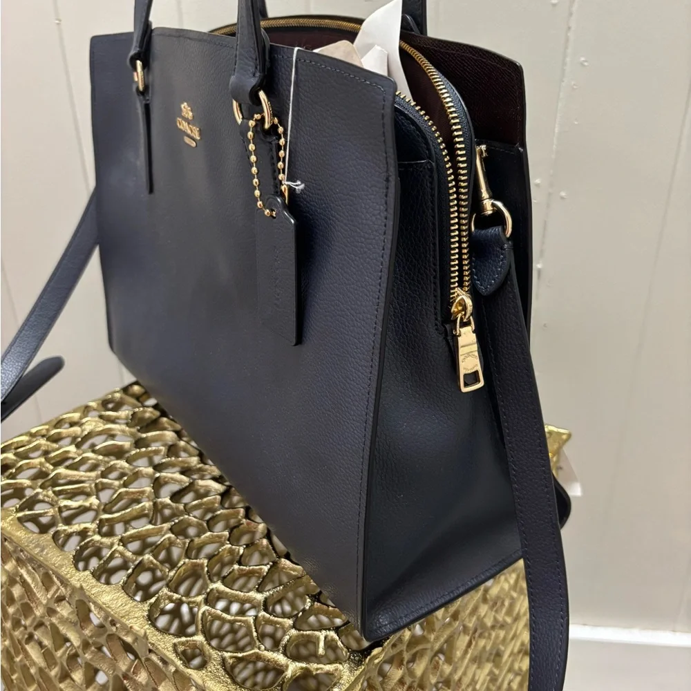 Coach Blue Satchel with Structured Design